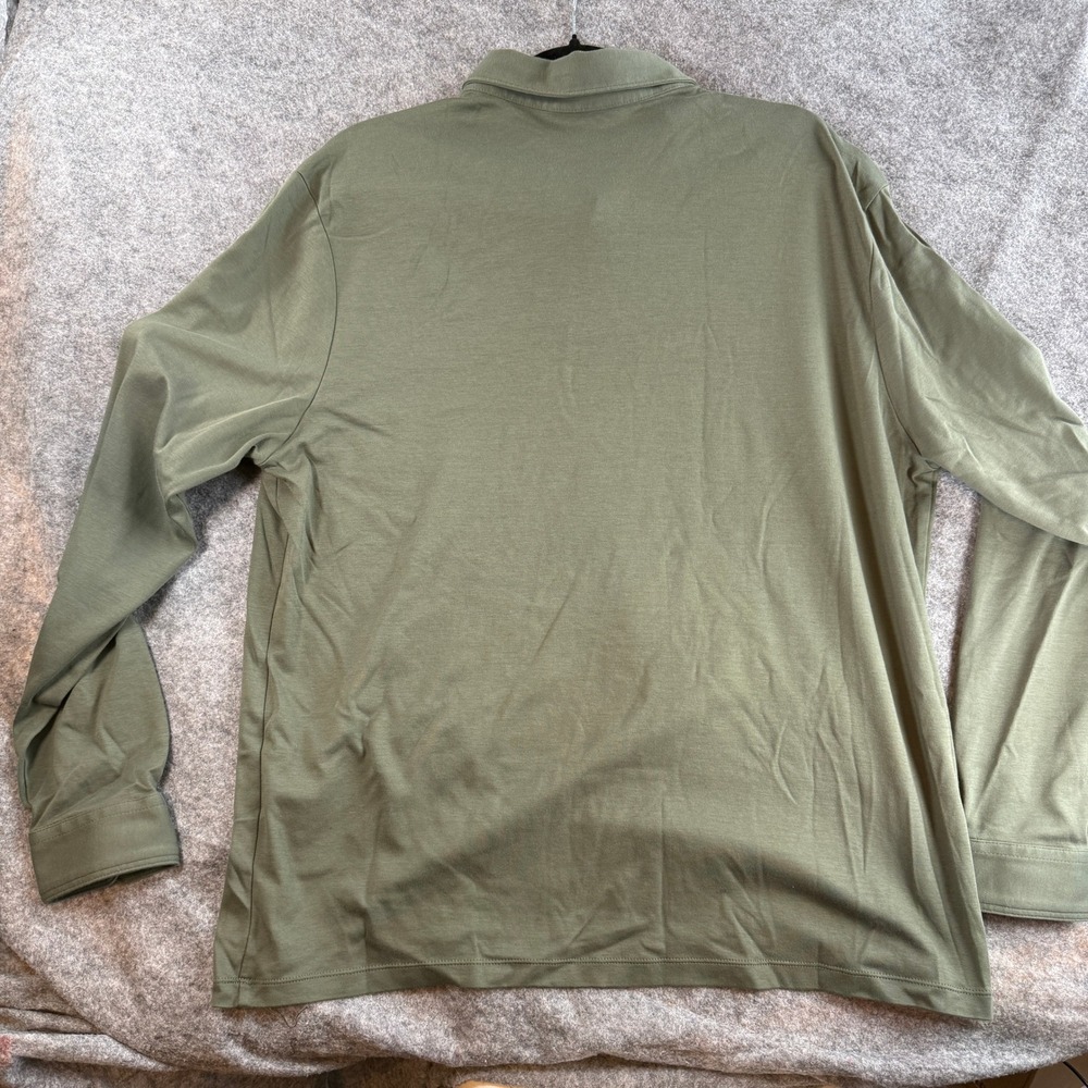 Charles Tyrwhitt Polo Shirt Women XL Green Long Sleeve Button Cuff Jersey - Picture 8 of 16